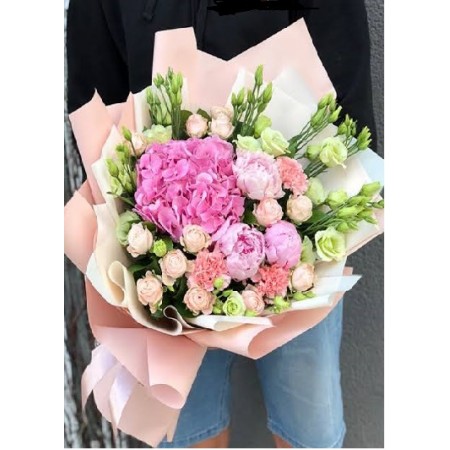 (mcm-0024) Lüx Pembe Şakayık Gül Buketi